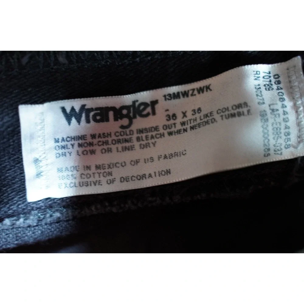 Wrangler Jeans Mens 36x36 Black Cowboy Cut Original Fit Straight Leg 13MWZ
